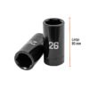 Código: 100925 Dado largo impacto de 26 mm, 6 puntas, cuadro 1/2', Truper D-7326-ML