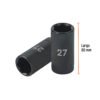 Código: 100926 Dado largo impacto de 27 mm, 6 puntas, cuadro 1/2', Truper D-7327-ML