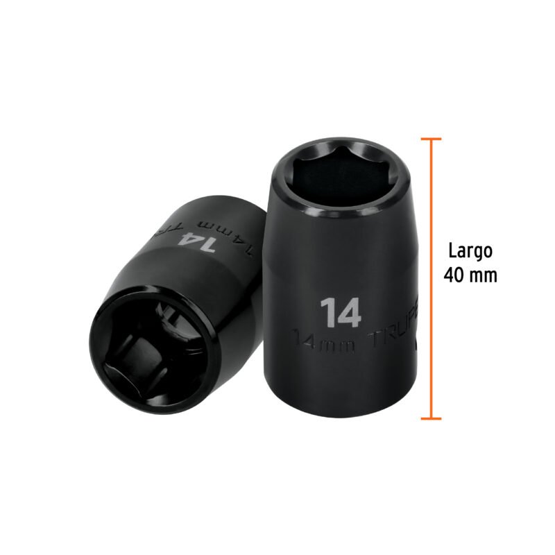 Código: 12414 Dado cuadro 1/2' de impacto 6 puntas de 14 mm, Truper D-7414-M