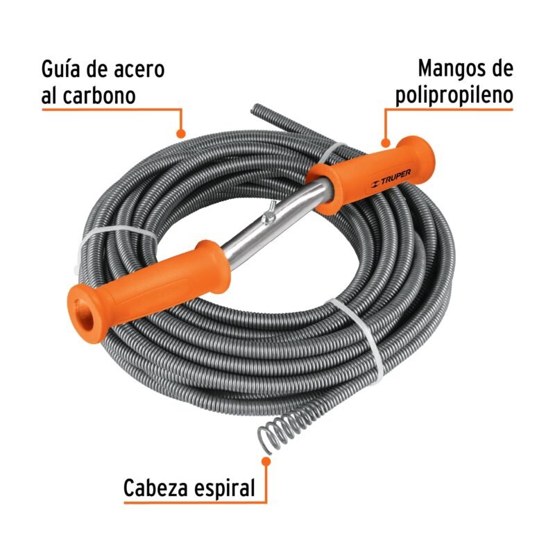 DECAB-150FC1.jpg Código: 15150 Destapacaños de 15 m tipo barreno con manivela, Truper DECAB-150
