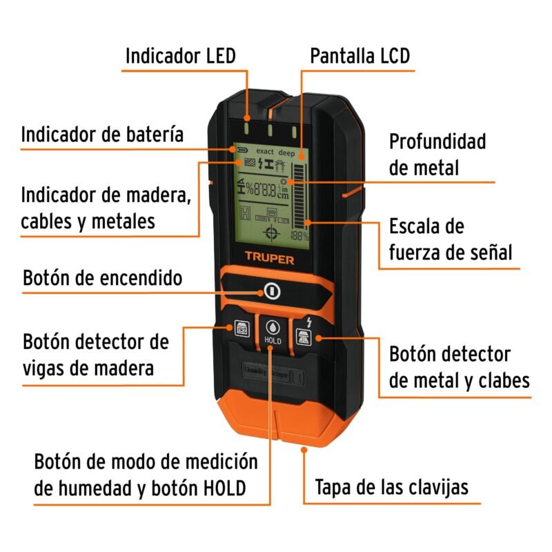 DEMA-12FC1.jpg Código: 100651 Detector de materiales detrás de muros, profundidad máx 12cm DEMA-12