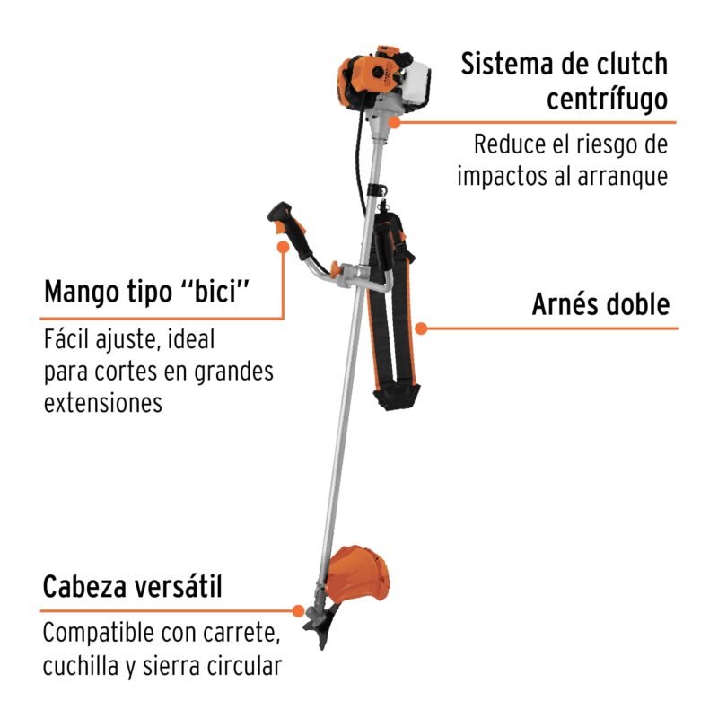 DES-520FC1.jpg Código: 11032 Desmalezadora a gasolina 52 cc mango tipo 'bici', 18' corte DES-520