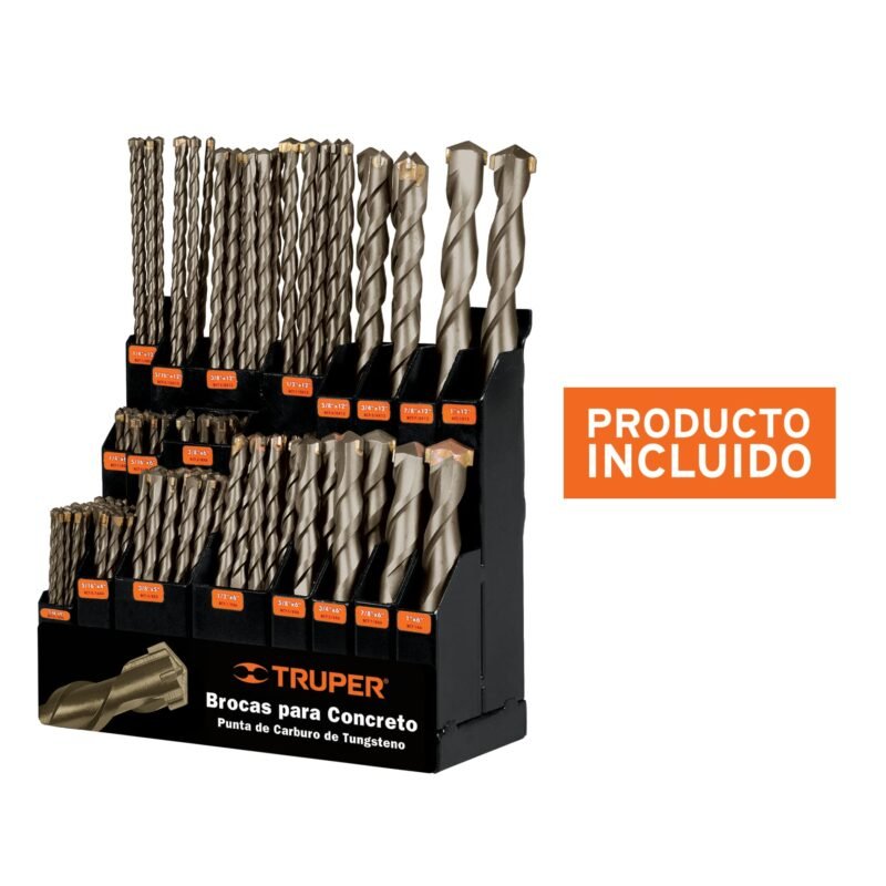 DESP-BROC.jpg Código: 50352 Exhibidor despachador con brocas para concreto, Truper DESP-BROC