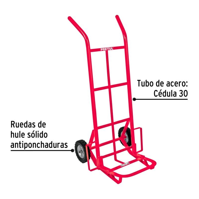 DIA-200FC1.jpg Código: 44476 Diablo de carga de 200 kg, ruedas sólidas, balero sencillo DIA-200