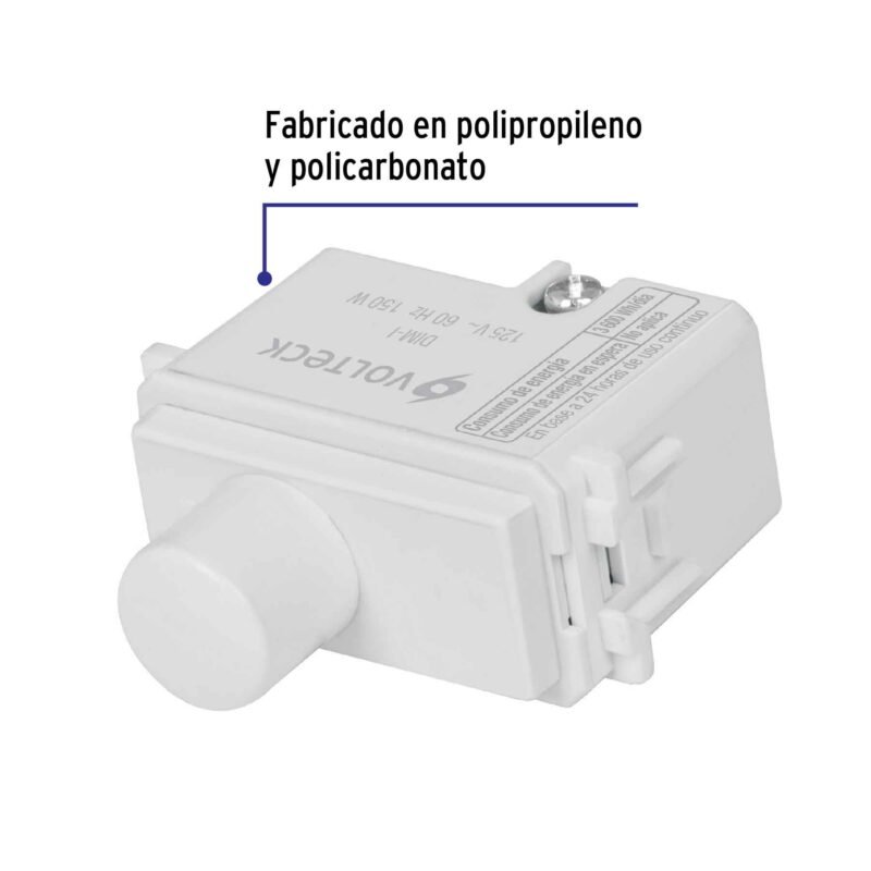 DIM-IBFC1.jpg Código: 48138 Dimmer giratorio, línea Italiana, color blanco, Volteck DIM-IB