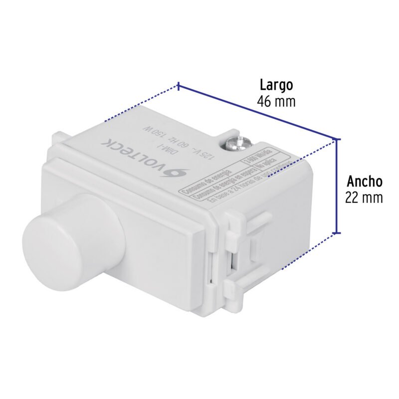 DIM-IBFC2.jpg Código: 48138 Dimmer giratorio, línea Italiana, color blanco, Volteck DIM-IB
