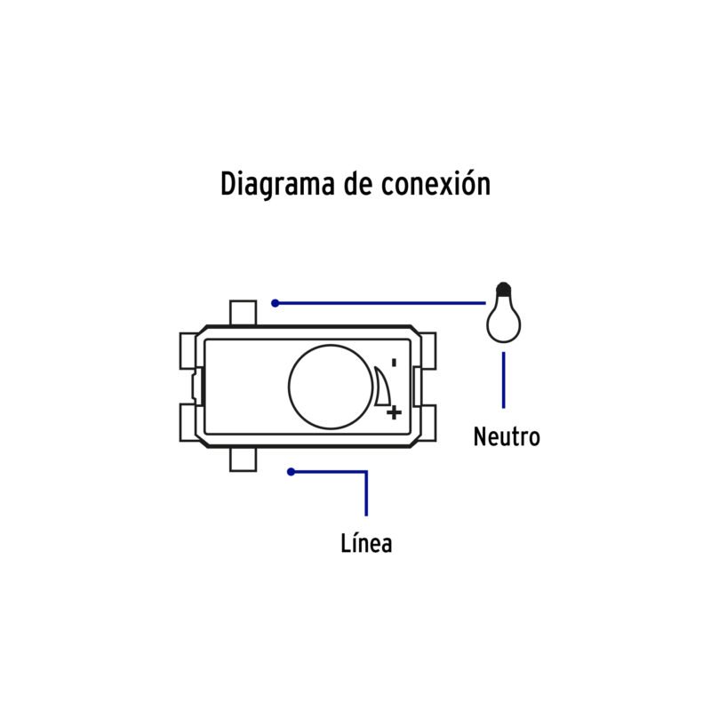 Código: 47612 Dimmer giratorio, línea Italiana, color negro, Volteck DIM-IN