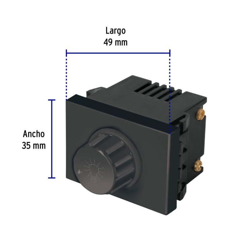 Código: 47994 Dimmer giratorio, 1.5 módulos, línea Española, color negro DIM15-EN