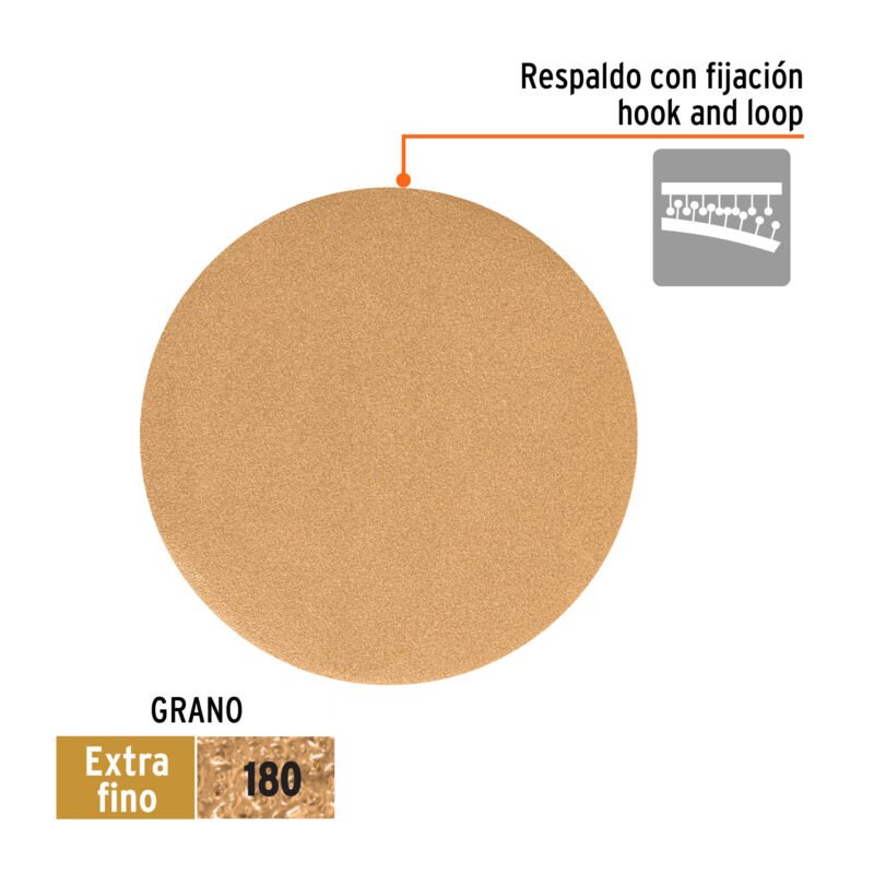 DIRO-0618FC1.jpg Código: 103413 Paquete c/5 discos de lija 6' grano 180, ciegos DIRO-0618