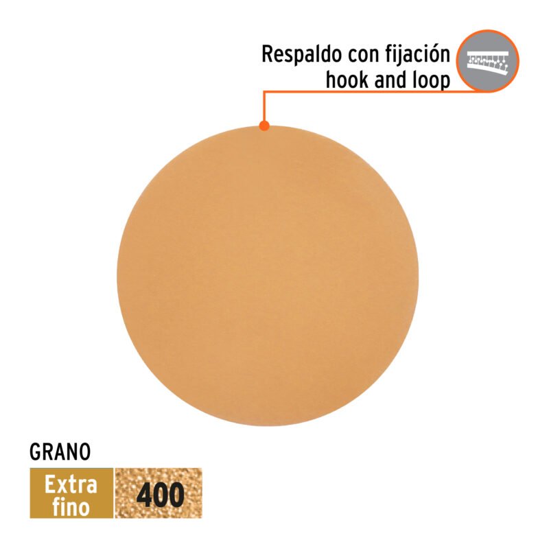 DIRO-0640FC1.jpg Código: 103417 Paquete c/5 discos de lija 6' grano 400, ciegos DIRO-0640