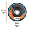 Código: 11670 Disco laminado 4', grano 40 centro 5/8', fibra, TRUPER DLT-1700