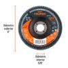 Código: 11672 Disco laminado 4', grano 120 centro 5/8', fibra, TRUPER DLT-1703