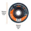 Código: 11688 Disco laminado 4-1/2', grano 80 centro 7/8', fibra, TRUPER DLT-1718