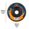 Código: 15703 Disco laminado 4-1/2' grano 80 centro 7/8', plástico, TRUPER DLTP-4580