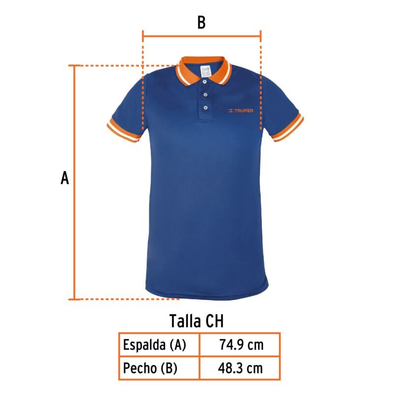 DRY-AC-CFC2.jpg Código: 69965 Playera polo performance para hombre, azul, CH, Truper DRY-AC-C