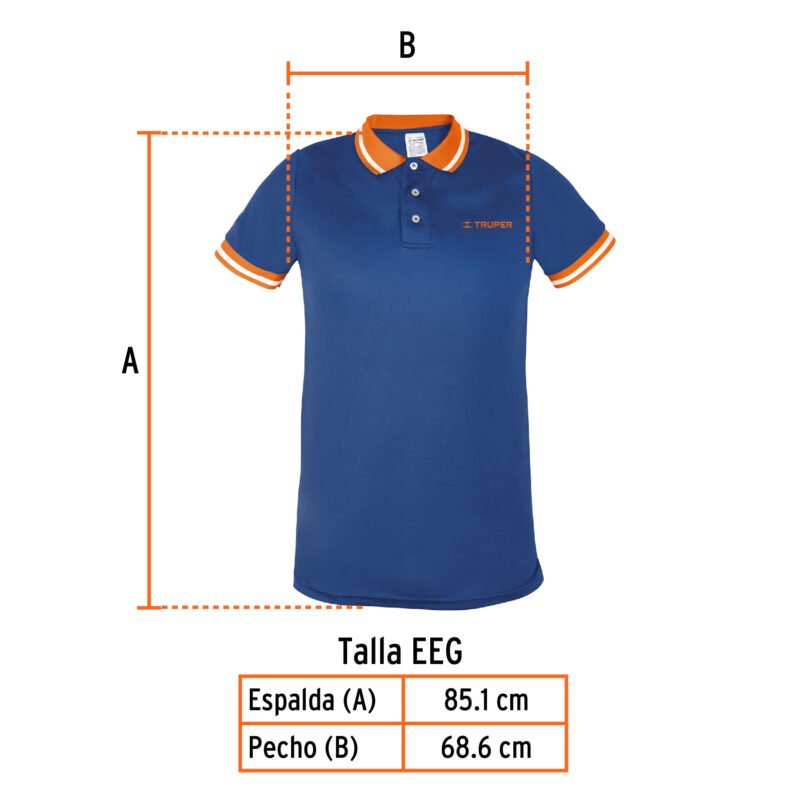 DRY-AC-XXGFC2.jpg Código: 69969 Playera polo performance para hombre, azul, EEG, Truper DRY-AC-XXG