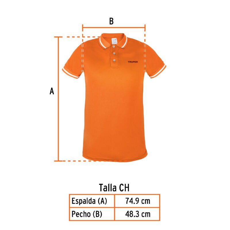 DRY-NC-CFC2.jpg Código: 69981 Playera polo performance para hombre, naranja, CH, Truper DRY-NC-C