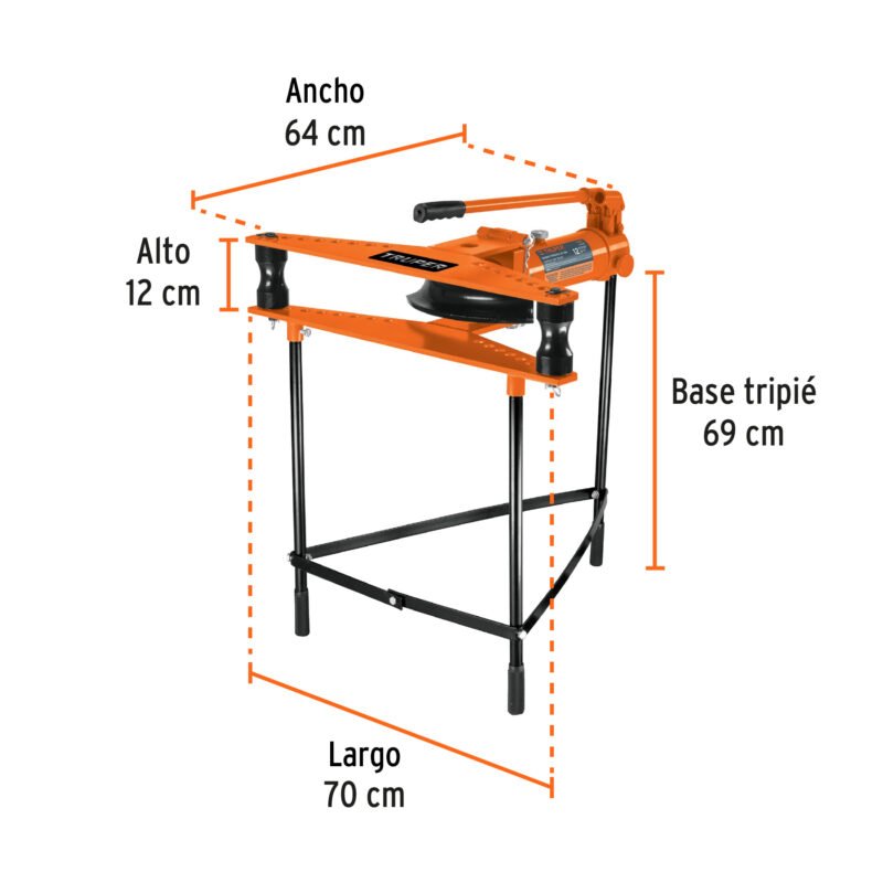 FT Etapa 2 - Dobladores de tubo_ Código: 12882 Doblador hidráulico p/tubo, horizontal con tripié, 12 ton DTH-12X