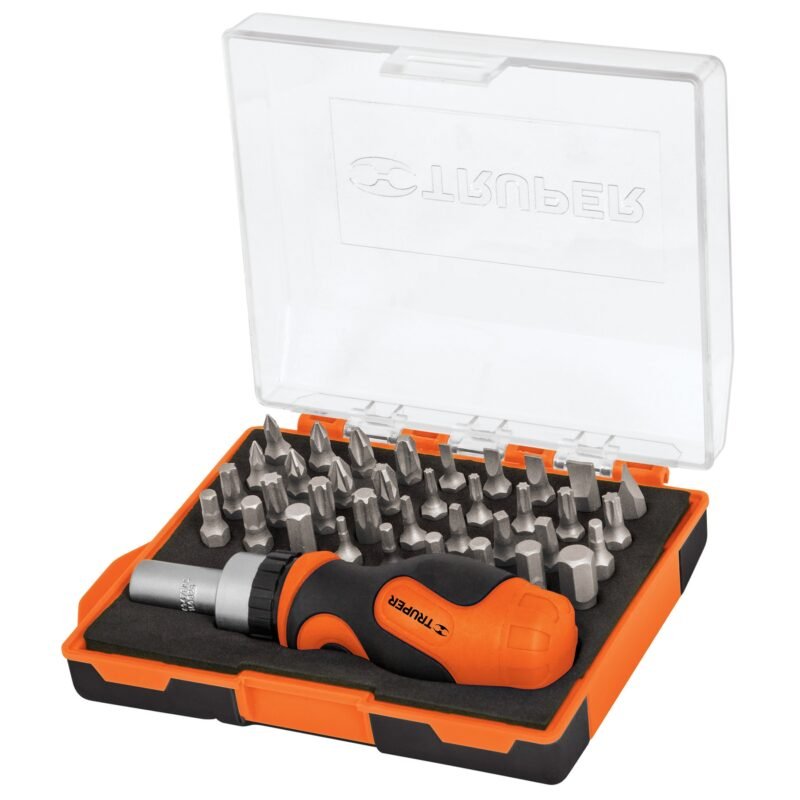 Código: 17845 Desarmador tipo trompo con matraca y 36 puntas, Truper DTROM-37