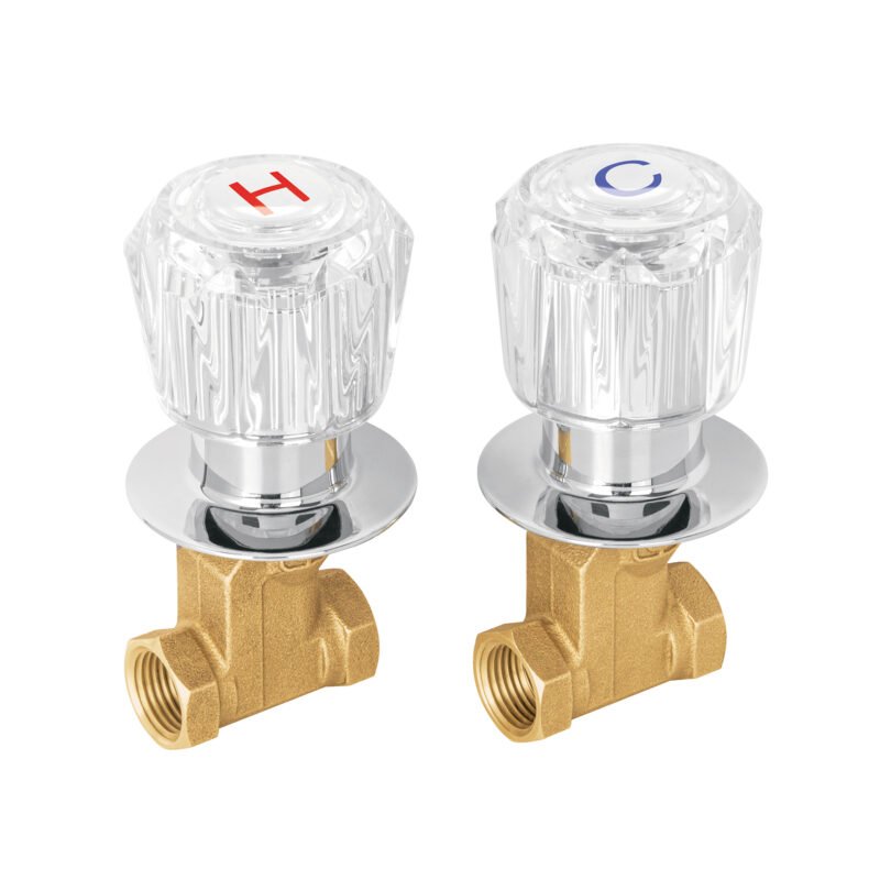 Código: 49252 Juego llaves empotrar roscables, maneral acrílico, Foset E-052A