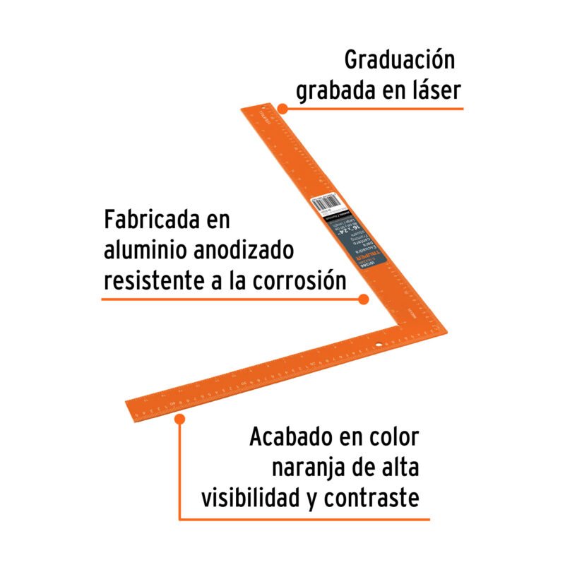 E-16X24NFC1.jpg Código: 101386 Escuadra 16'x24' de aluminio color naranja para cantero E-16X24N