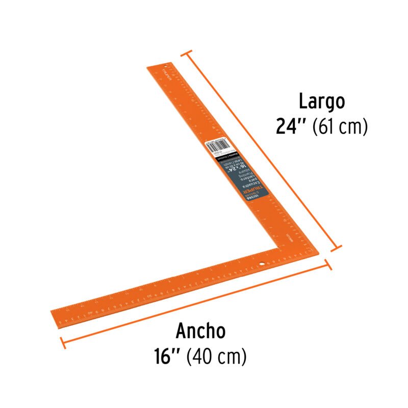 E-16X24NFC2.jpg Código: 101386 Escuadra 16'x24' de aluminio color naranja para cantero E-16X24N