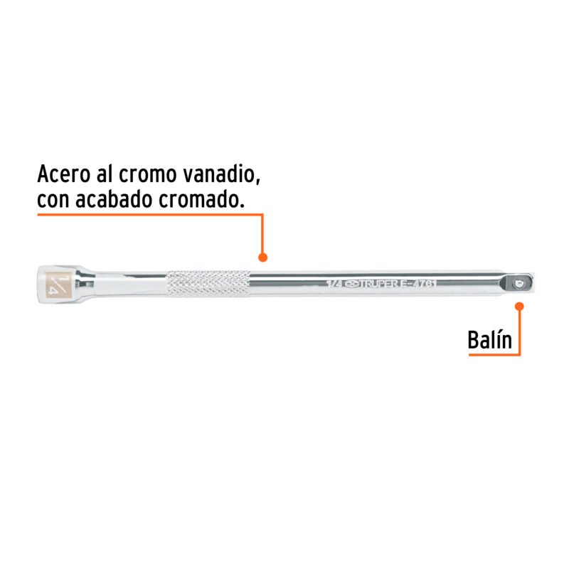 E-4761FC1.jpg Código: 13915 Extensión de 6' para matraca, cuadro 1/4', Truper E-4761
