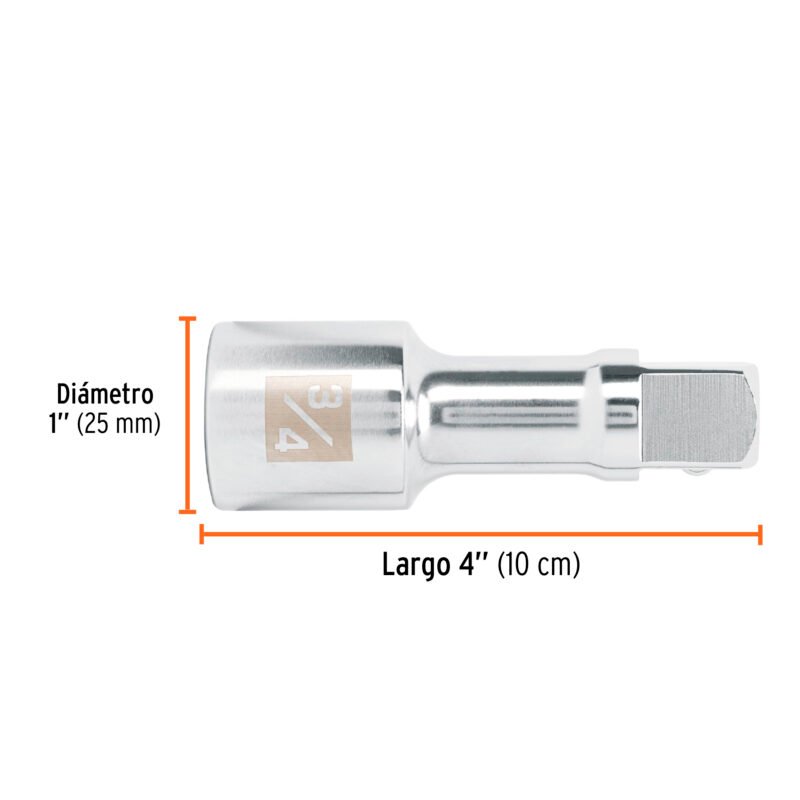 E-5660FC2.jpg Código: 13902 Extensión cuadro 3/4' para matraca, largo 4', Truper E-5660