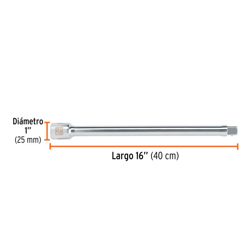 E-5663FC2.jpg Código: 13906 Extensión cuadro 3/4' para matraca, largo 16', Truper E-5663
