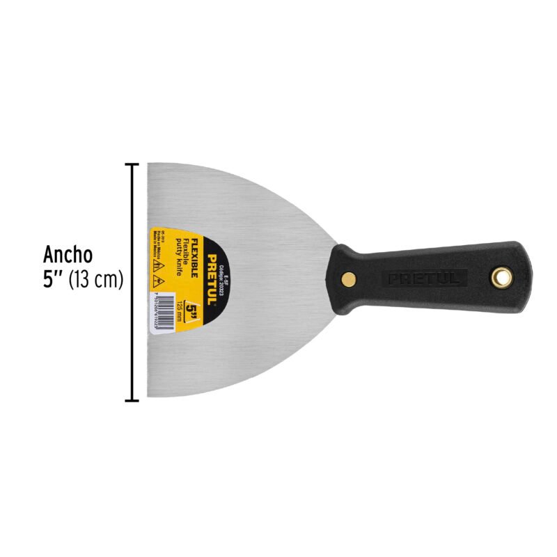 Código: 20323 Espátula flexible 5' con mango de plástico, Pretul E-5F