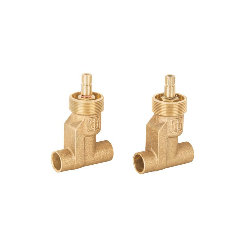 Código: 49600 Juego llaves empotrar soldables, 1/4 vuelta, s/maneral,Foset E-652SCE