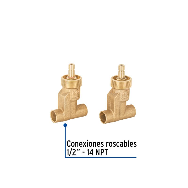 Código: 49600 Juego llaves empotrar soldables, 1/4 vuelta, s/maneral,Foset E-652SCE