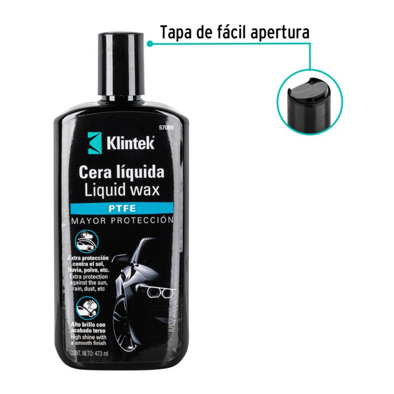 EA-32FC1.jpg Código: 57089 Cera líquida PTFE para auto, 473 ml, KLINTEK EA-32