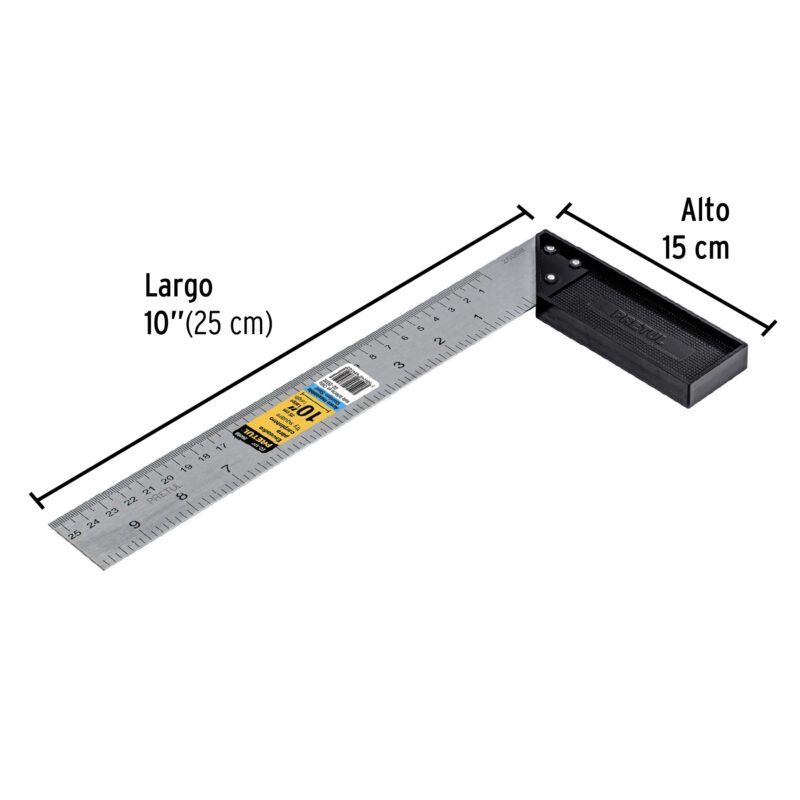 EC-10PFC2.jpg Código: 26088 Escuadra 10' para carpintero, Pretul EC-10P