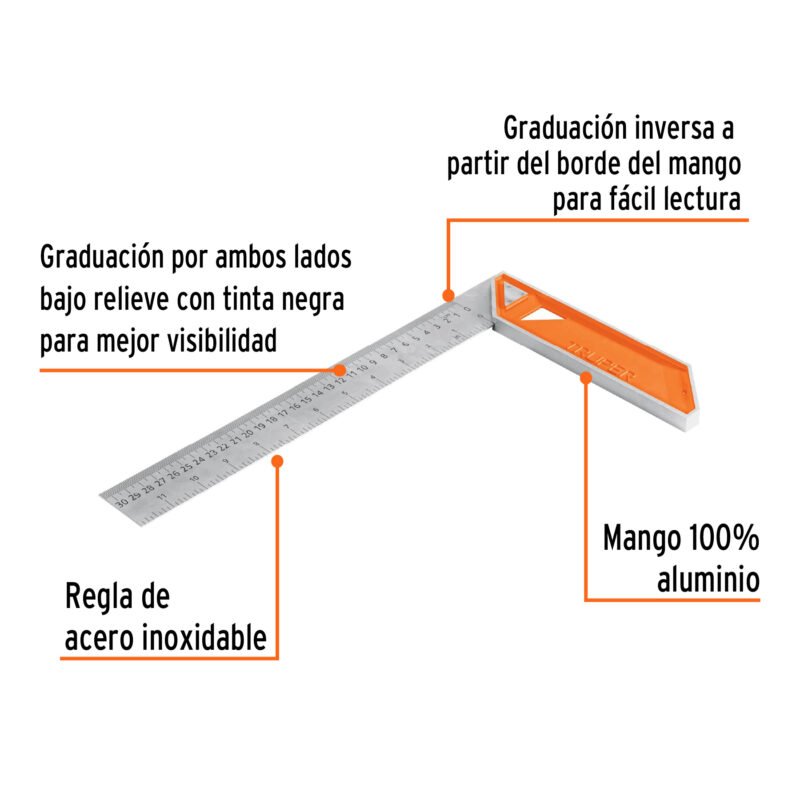 EC-12FC1.jpg Código: 14376 Escuadra 12' para carpintero con mango 100% de aluminio EC-12