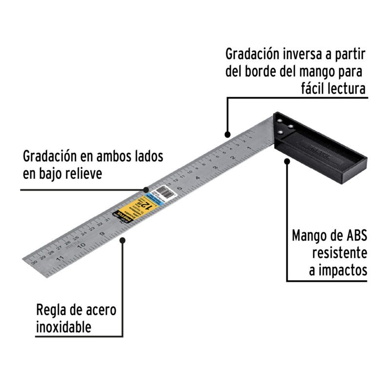 EC-12PFC1.jpg Código: 26089 Escuadra 12' para carpintero, Pretul EC-12P