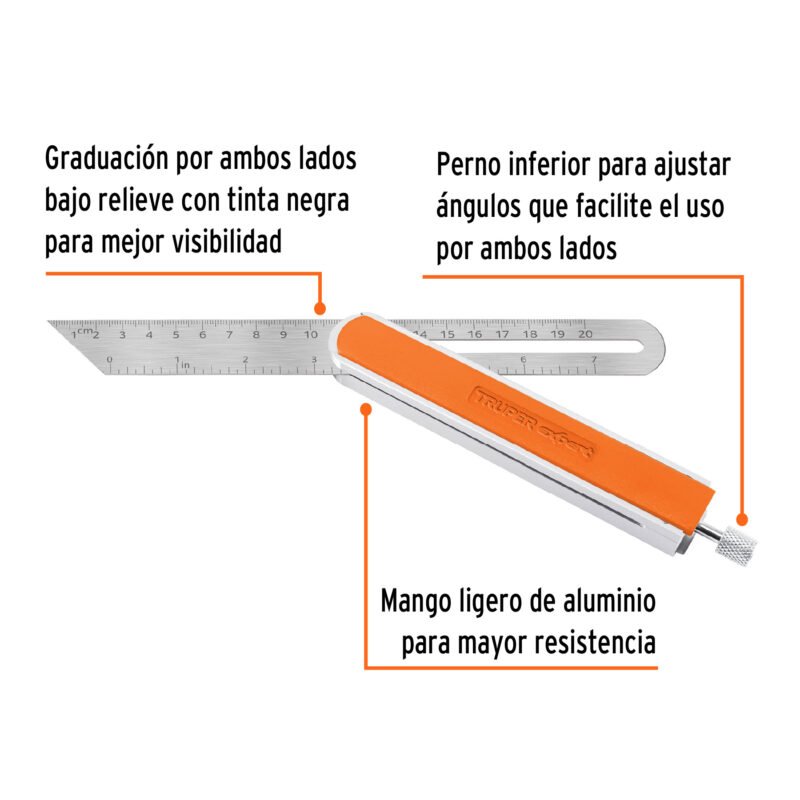 EFT-9XFC1.jpg Código: 14385 Escuadra 9' falsa de acero inox mango de aluminio, Expert EFT-9X