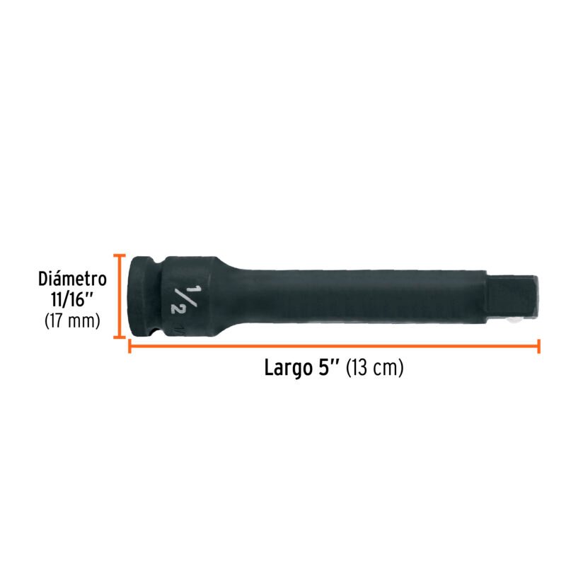EI-5461FC2.jpg Código: 100909 Extensión de impacto con cuadro de 1/2', largo 5', Truper EI-5461