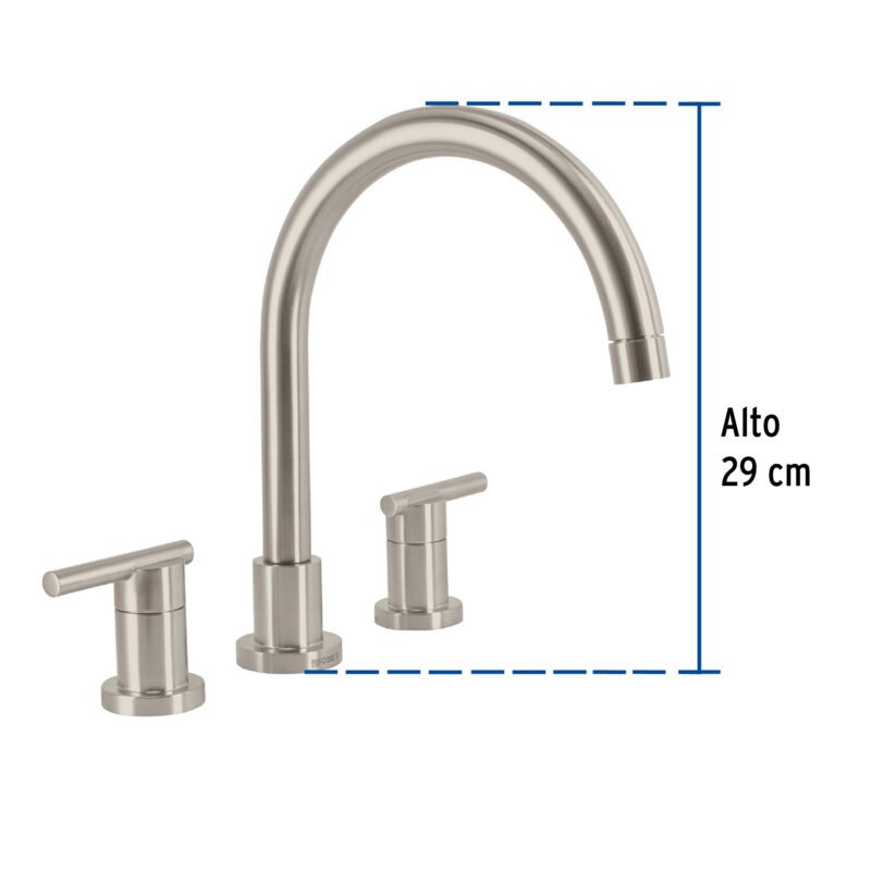 ELF-81NFC2.jpg Código: 49922 Mezcladora satín cuello alto para fregadero, Foset Element ELF-81N