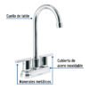 Código: 49930 Mezcladora cromo 4' para lavabo cuello tipo bar, Element ELM-43