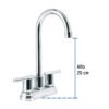 Código: 49930 Mezcladora cromo 4' para lavabo cuello tipo bar, Element ELM-43