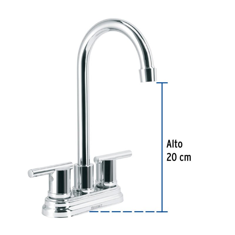 ELM-43FC2.jpg Código: 49930 Mezcladora cromo 4' para lavabo cuello tipo bar, Element ELM-43