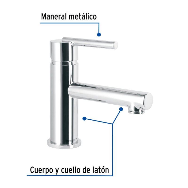ELM-45FC1.jpg Código: 49928 Monomando corto cromo para lavabo, Foset Element ELM-45