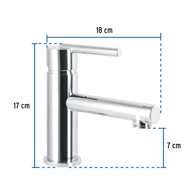 ELM-45FC2.jpg Código: 49928 Monomando corto cromo para lavabo, Foset Element ELM-45