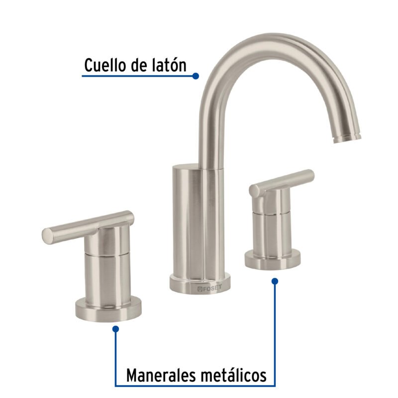 ELM-91NFC1.jpg Código: 49938 Mezcladora satín para lavabo con taladros separados, Element ELM-91N