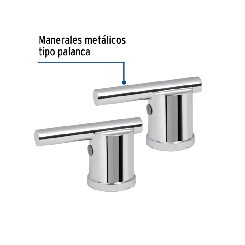 ELMM-02FC1.jpg Código: 45251 Jgo manerales de palanca p/mezcladora tipo bar,cromo,Element ELMM-02