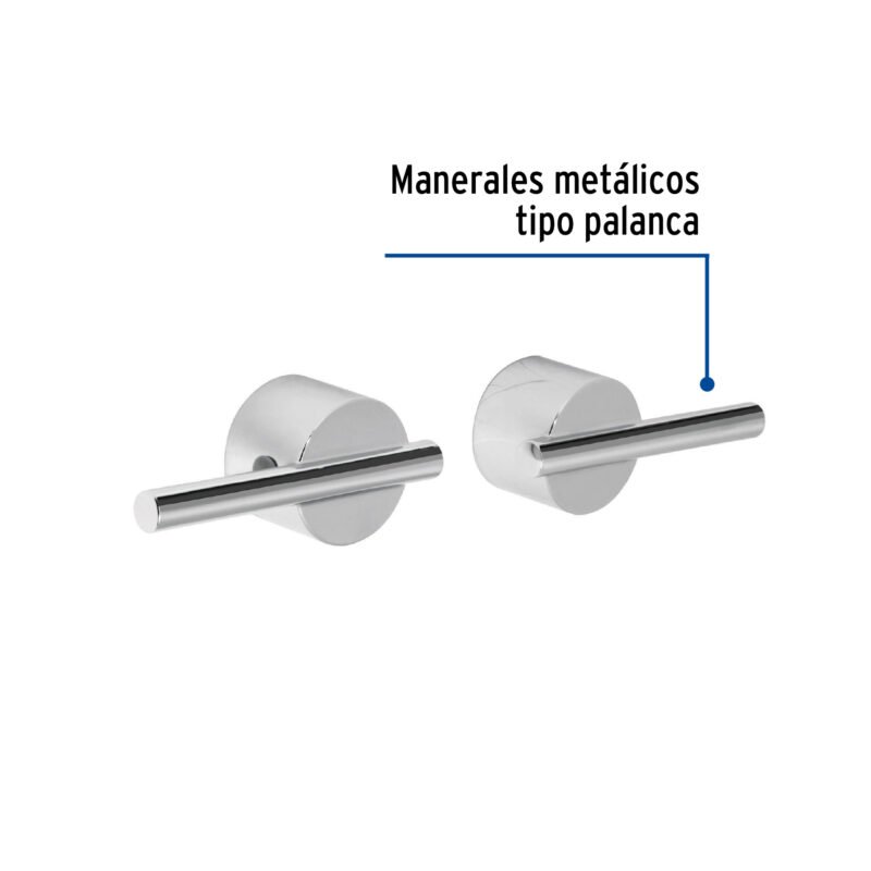 ELMM-07FC1.jpg Código: 45254 Juego de manerales palanca de pared, lavabo, cromo, Element ELMM-07