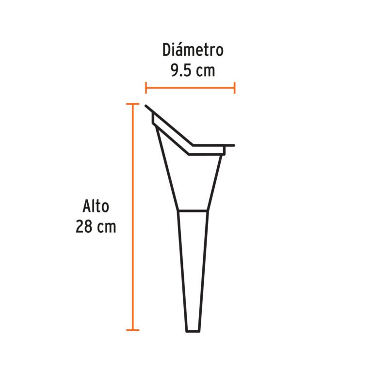 EMB-25FC2.jpg Código: 11205 Embudo plástico 250 ml, cuello rígido, Truper EMB-25