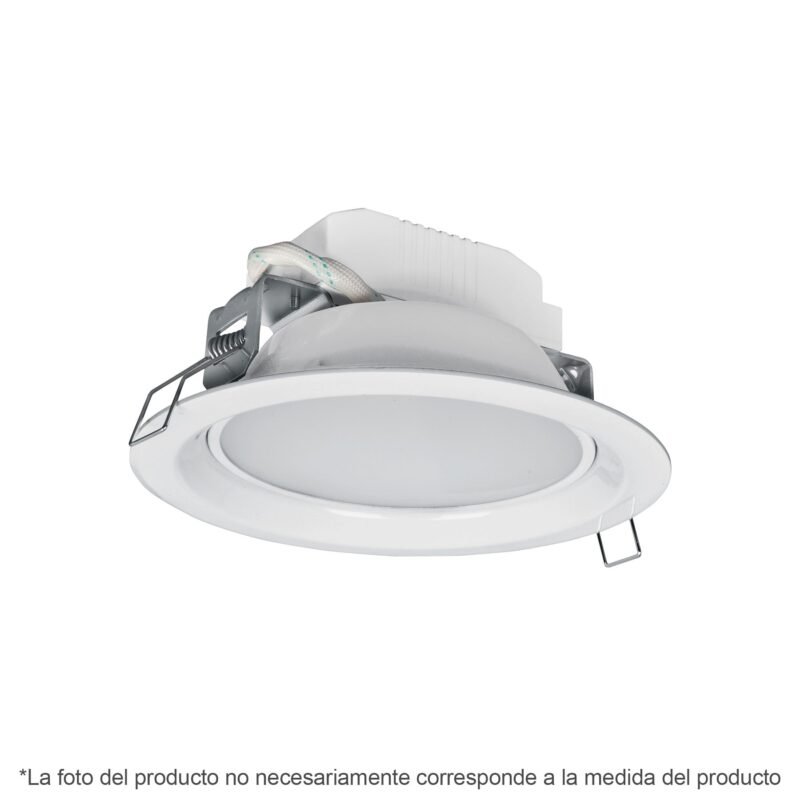 EMP-102LC.jpg Código: 48096 Luminario LED empotrado redondo de 12 W, luz cálida, Volteck EMP-102LC
