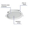 Código: 48096 Luminario LED empotrado redondo de 12 W, luz cálida, Volteck EMP-102LC